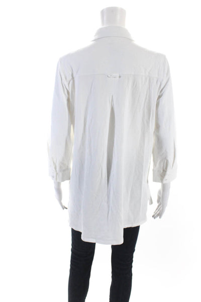 Tyler Boe Womens Cotton Long Sleeve Button Down Shirt White Size L