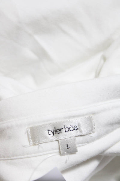 Tyler Boe Womens Cotton Long Sleeve Button Down Shirt White Size L