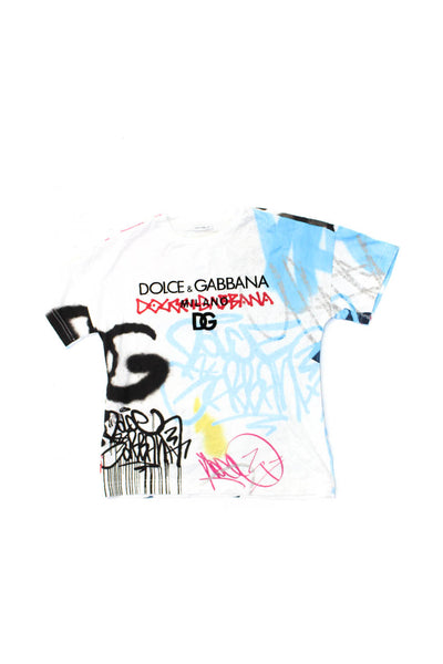 Dolce & Gabbana Girls Round Neck Short Sleeves Graphic T-Shirt White Size 14