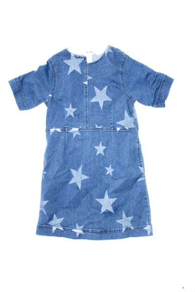 Stella McCartney Girls Round Neck Short Sleeves Medium Wash Denim Dress Size S