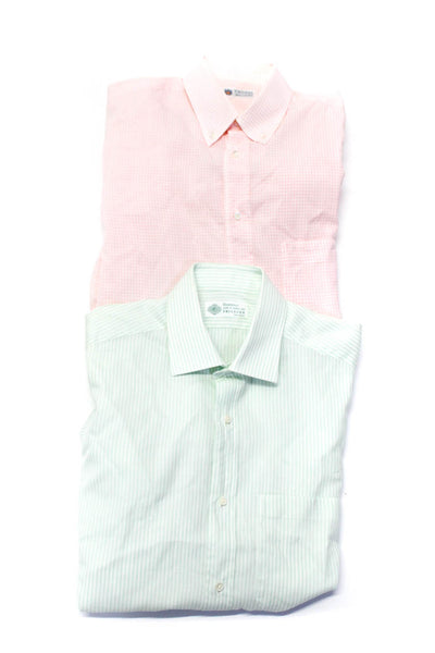 Truzzi Borrelli Womens Pink Plaid Long Sleeve Button Down Shirt Size 39 Lot 2