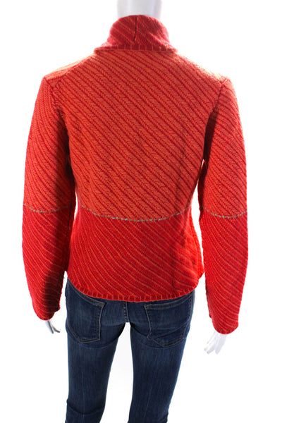 Tsesurface Womens Toggle Cardigan Sweater Red Orange Wool Size Small