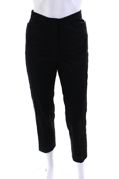 Rene Lezard Womens High Rise Slim Leg Chino Pants Black Size EUR 34