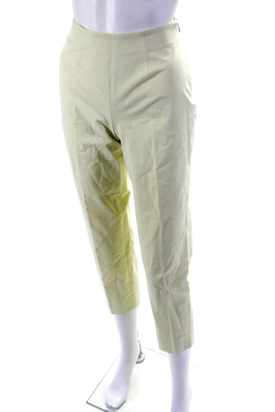 Piazza Sempione Womens High Rise Audrey Pants Yellow Cotton Size EUR 40