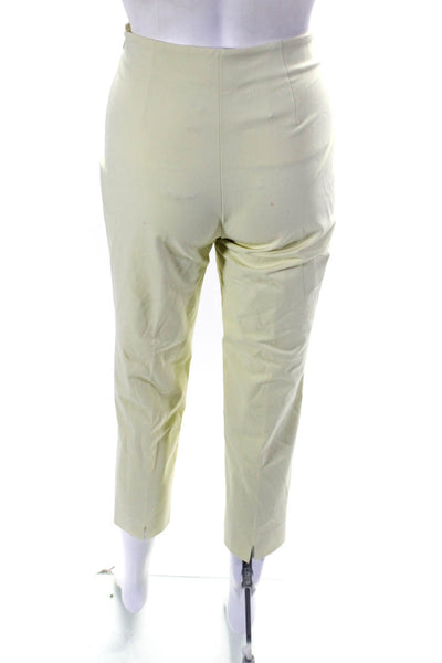 Piazza Sempione Womens High Rise Audrey Pants Yellow Cotton Size EUR 40