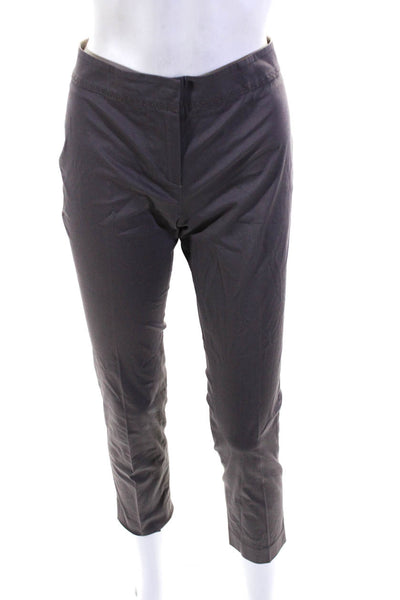 Les Copains Womens Mid Rise Skinny Leg Chino Pants Gray Cotton Size EUR 40