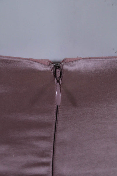 Lovers + Friends Womens Back Zip Strapless Side Slit Satin Dress Pink Size XS
