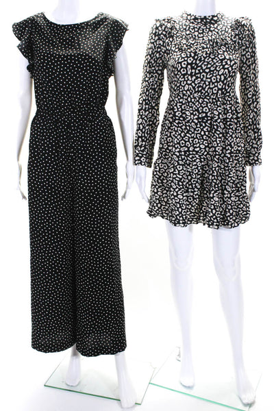 Zara Sanctuary Womens Leopard Dress Polka Dot Jumpsuit Black White Size XS Lot 2