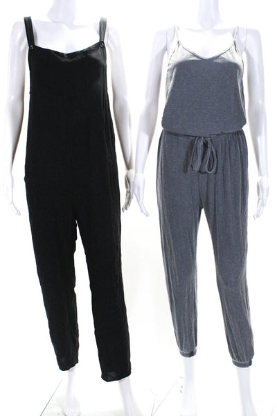 Tavik Women's Square Neck Sleeveless Pockets Jumpsuit Black Gray Size S Lot 2