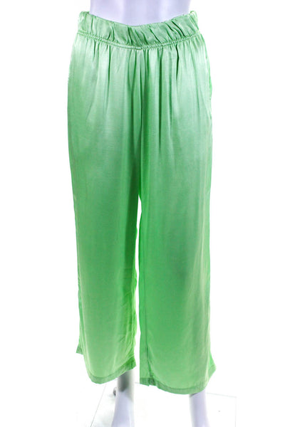 Michael Lauren Women's Round Neck Sleeveless Two Piece Pant Set Green Size XS