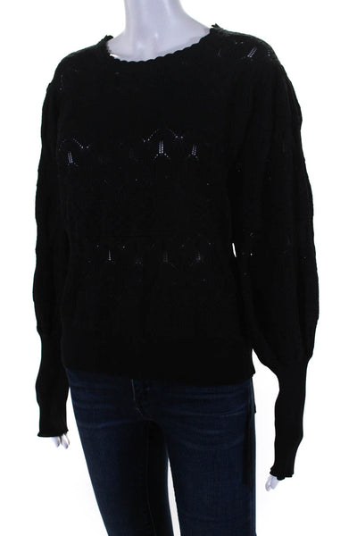 Zara Womens Crew Neck Pointelle Sweater Thick Knit V Neck Cardigan Size XL Lot 2