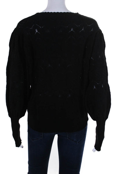 Zara Womens Crew Neck Pointelle Sweater Thick Knit V Neck Cardigan Size XL Lot 2