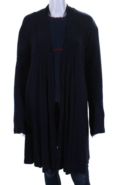 Splendid Zara Womens Thick Knit Sweater Jersey Cardigan Navy Size XL Large Lot 2