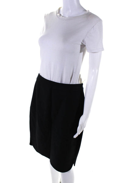 Kate Spade Womens Cotton Skirt The Rules Back Zip High Waist Skirt Black Size 10