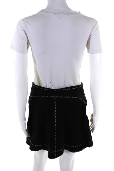McQ by Alexander McQueen Womens Black Front Zip Pockets Mini A-Line Skirt Size M