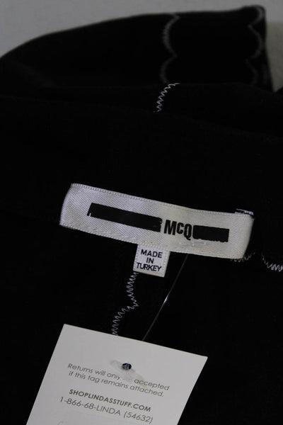 McQ by Alexander McQueen Womens Black Front Zip Pockets Mini A-Line Skirt Size M