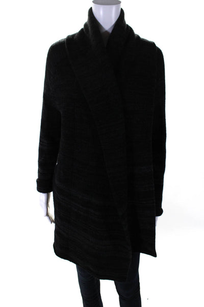 Vince Womens Wool Knit Shawl Collar Open Front Cardigan Sweater Black Size XS