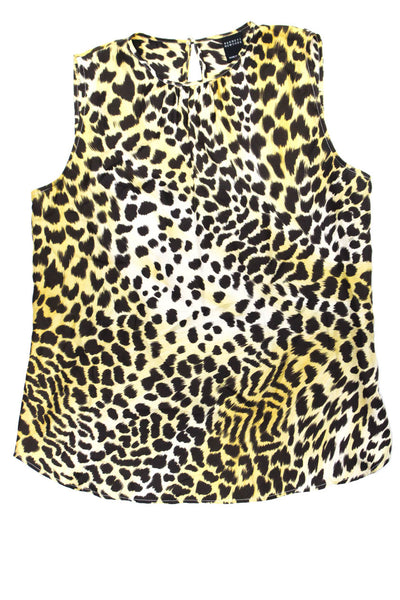 Barneys New York Women's Sleeveless Silk Blouse Animal Print Size 40 Lot 3