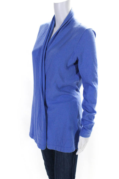 J. Mclaughlin Womens Long Sleeves Wrap Cardigan Sweater Blue Cotton Size Small