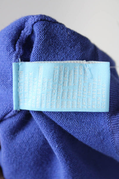 J. Mclaughlin Womens Long Sleeves Crew Neck Sweater Blue Cotton Size Medium