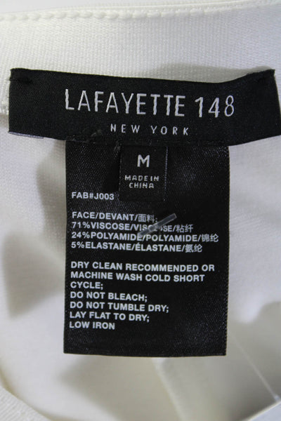 Lafayette 148 New York Womes Wide Leg High Rise Pants White Size Medium
