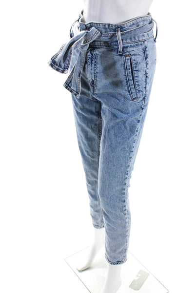 Grlfrnd Women's High Waist Belt Medium Wash Skinny Denim Pant Size 26