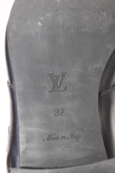 Louis Vuitton Womens Pointed Toe Jumble Flat Ankle Boots Black Leather Size 37