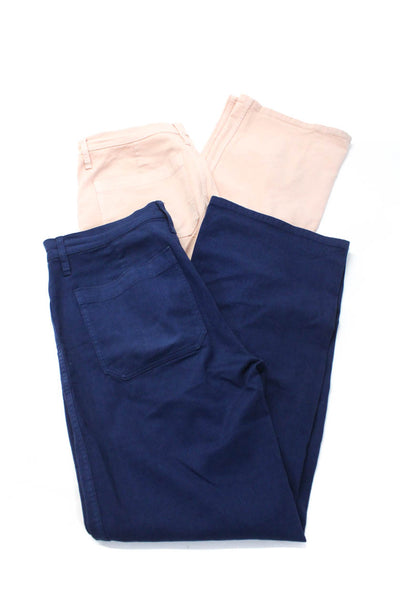 J Crew Womens Cotton Buttoned Straight Leg High Rise Pants Blue Size EUR30 Lot 2