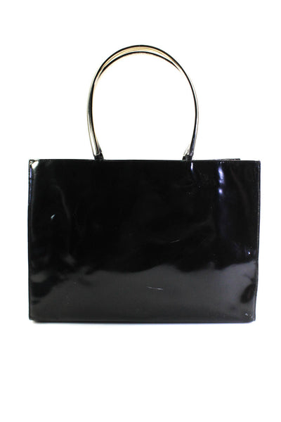 Salvatore Ferragamo Womens Black Leather Toggle Tote Shoulder Bag Handbag