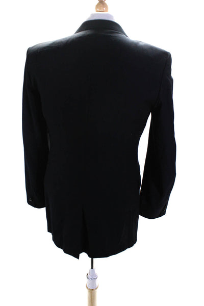 Hickey Freeman Mens Dark Navy Wool Three Button Long Sleeve Blazer Size 20R