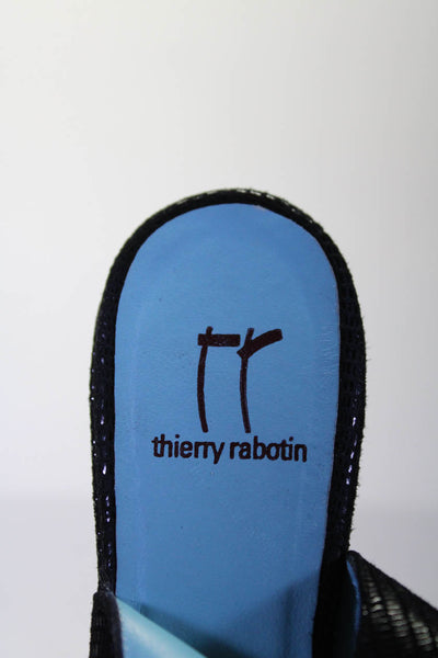 Thierry Rabotin Womens Peep Toe Slingbacks Pumps Black Size 37.5 7.5