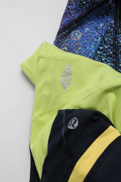 Lululemon FP Movement Womens Leggings Blue Yellow Size 4 Small Lot 3