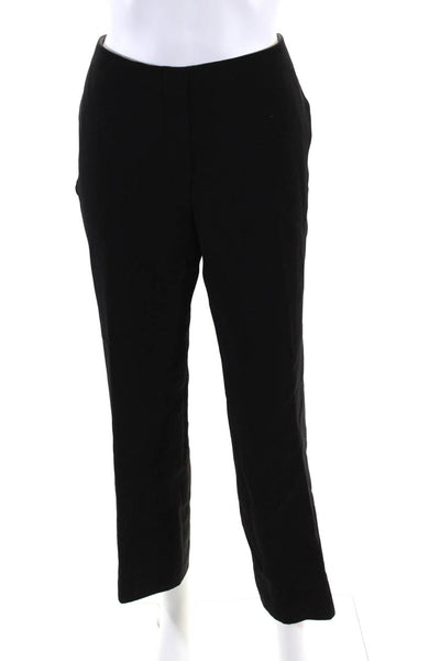 The Row Womens Wool Buttoned Zipped Straight Leg Dress Pants Black Size S