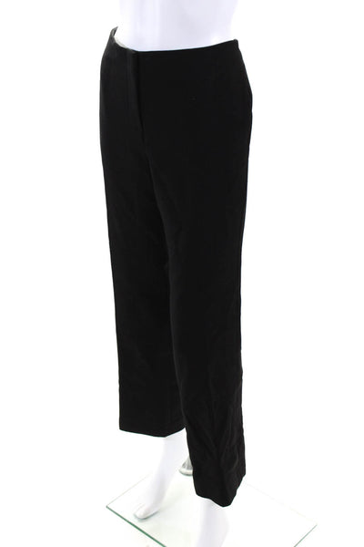 The Row Womens Wool Buttoned Zipped Straight Leg Dress Pants Black Size S