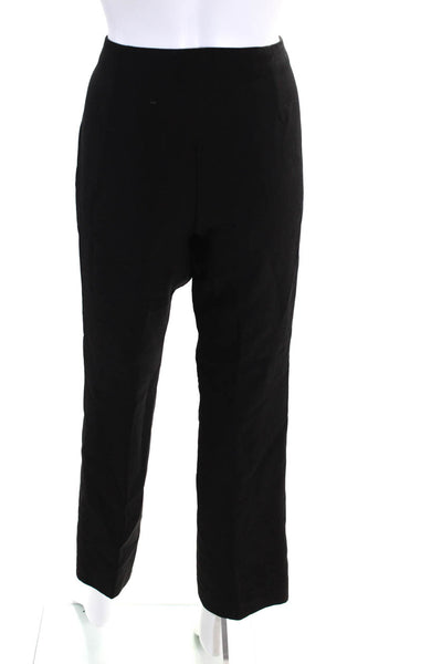 The Row Womens Wool Buttoned Zipped Straight Leg Dress Pants Black Size S