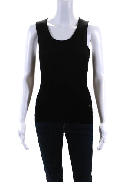 Rena Lange Womens Wool Round Neck Sleeveless Pullover Tank Top Black Size M