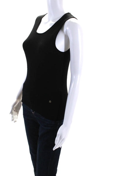 Rena Lange Womens Wool Round Neck Sleeveless Pullover Tank Top Black Size M