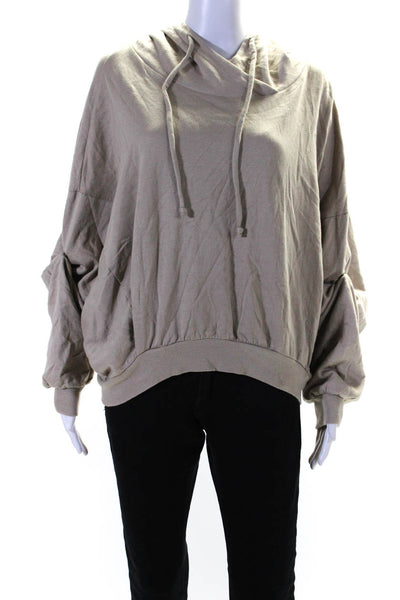 Young Fabulous & Broke Womens Oversize Dolman Sleeve Hoodie Sweatshirt Beige M/L