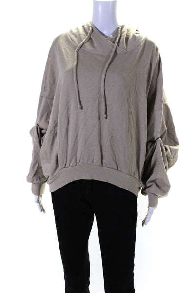 Young Fabulous & Broke Womens Oversize Dolman Sleeve Hoodie Sweatshirt Beige M/L