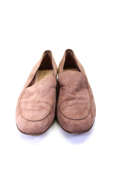 Gianvito Rossi Womens Round Toe Flat Suede Loafers Brown Size 39 9