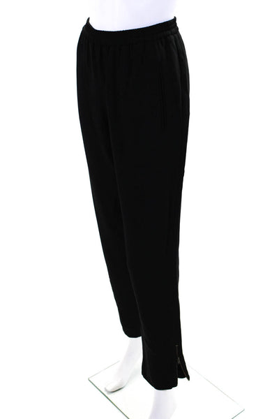 Stella McCartney Womens Elastic Waist Tapered Ankle Zip Pants Black Size 44