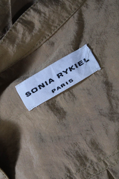Sonia Rykiel Womens Linen Short Sleeves Flare Leg Jumpsuit Brown Size EUR 36