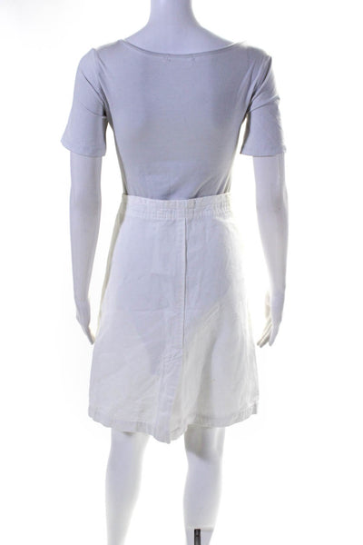 Bottega Veneta Womens Cotton Buttoned Slip-On A-Line Skirt White Size EUR44