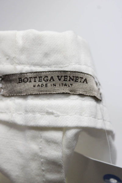 Bottega Veneta Womens Cotton Buttoned Slip-On A-Line Skirt White Size EUR44