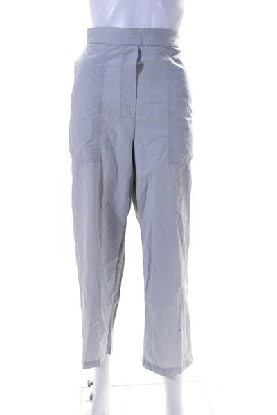 COS Womens Light Gray Cotton High Rise Pull On Straight Leg Pants Size 8