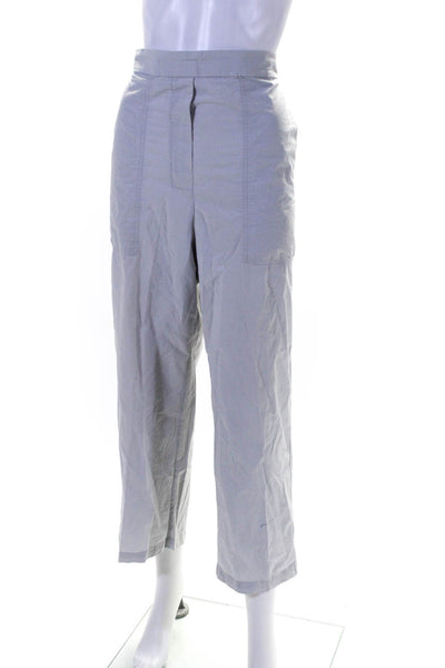 COS Womens Light Gray Cotton High Rise Pull On Straight Leg Pants Size 8