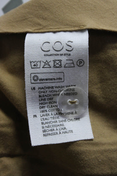 COS Womens Dark Khaki Cotton High Rise Cuff Ankle Baggy Wide Leg Pants Size 8