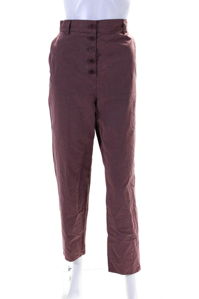 COS Womens Mauve High Rise Fly Button Straight Leg Pants Size 8