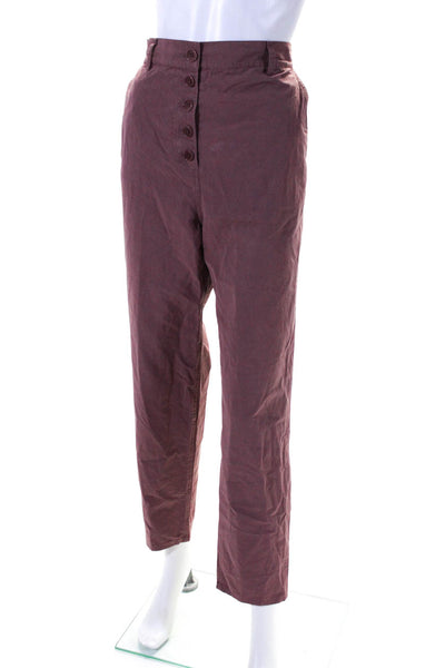 COS Womens Mauve High Rise Fly Button Straight Leg Pants Size 8