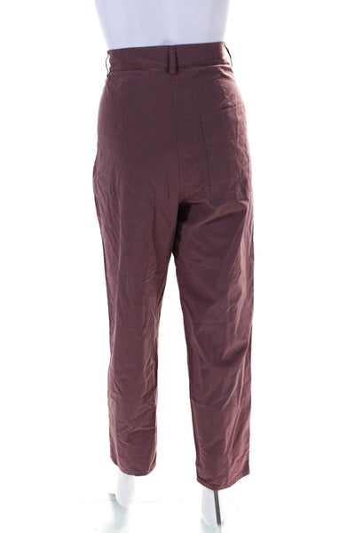 COS Womens Mauve High Rise Fly Button Straight Leg Pants Size 8